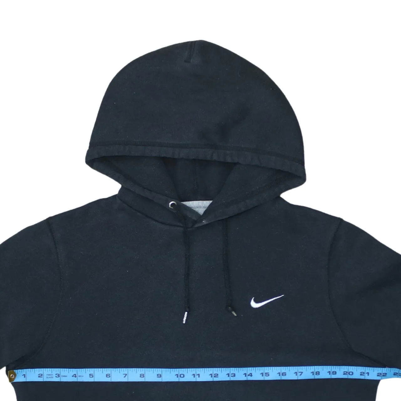 Nike Black Hoodie Men's Medium Embroidered Swoosh Front Pocket Pullover Sweatshirt sold by Vintage Club product image thumbnail 5