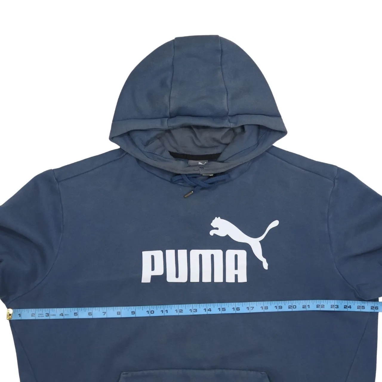 Puma Navy Blue Hoodie Women's XLarge Printed Logo Drawstring Hood Front Pocket Sweatshirt sold by Vintage Club product image thumbnail 5