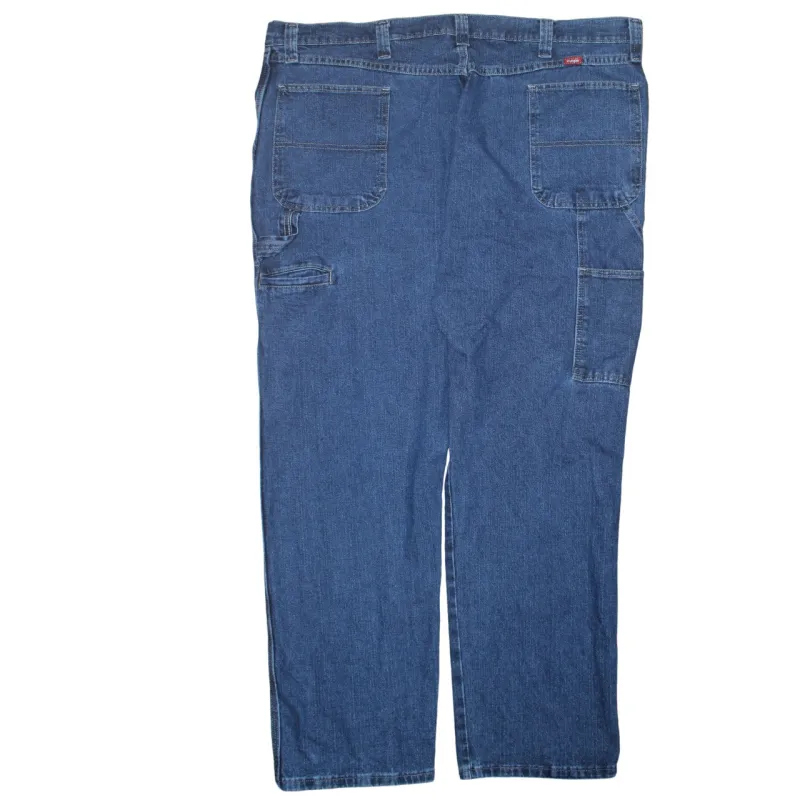 Wrangler Blue Denim Work Jeans Men's 44 Utility Pockets Carpenter Trousers Pants made by Wrangler