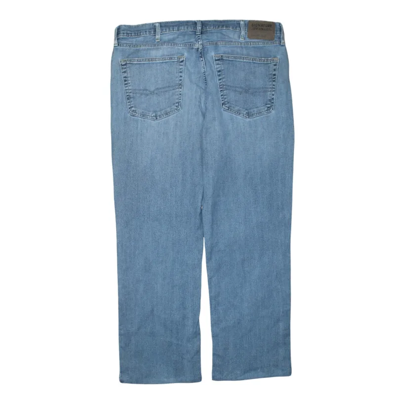 Signature Light Blue Jeans Men's 40 Straight Leg Five Pocket Denim Trousers Pants sold by Vintage Club