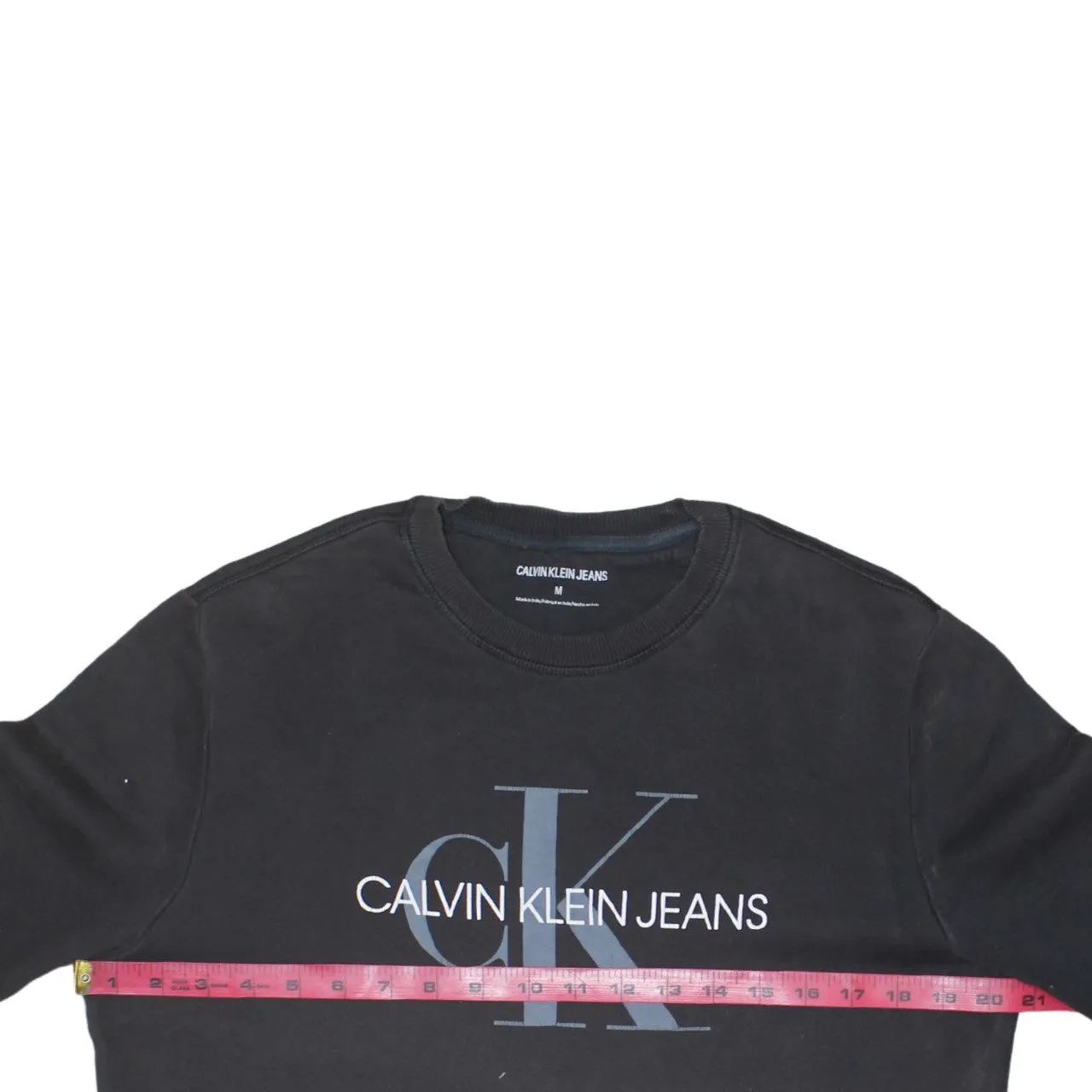 Calvin Klein Black Sweatshirt Men's Medium Printed CK Logo Crewneck Pullover Top sold by Vintage Club product image thumbnail 5