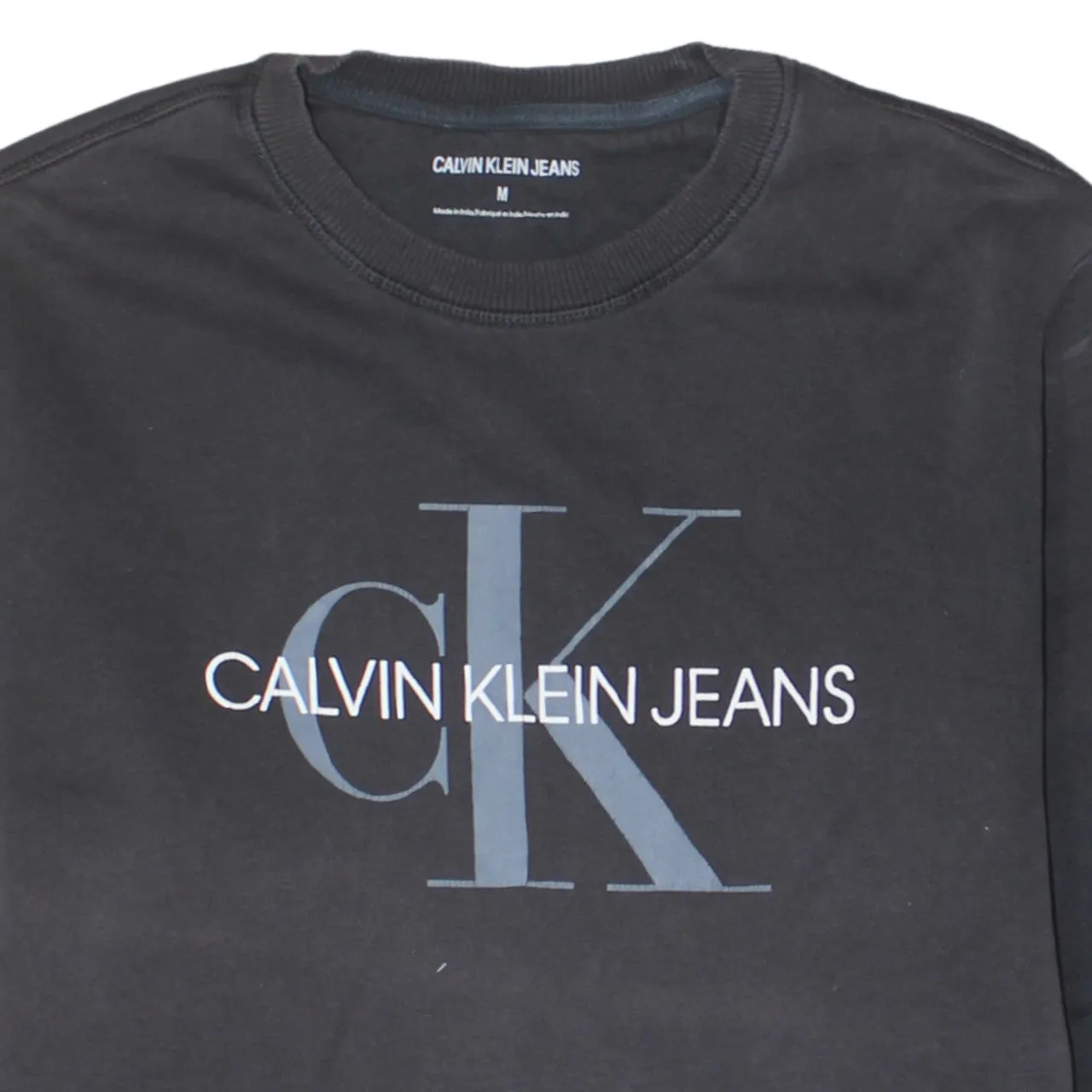 Calvin Klein Black Sweatshirt Men's Medium Printed CK Logo Crewneck Pullover Top sold by Vintage Club product image thumbnail 3