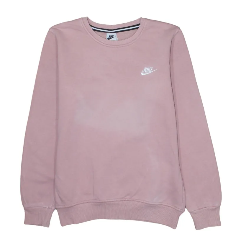 Nike Pink Sweatshirt Men's Small Embroidered Chest Logo Crewneck Pullover Fleece Top sold by Vintage Club