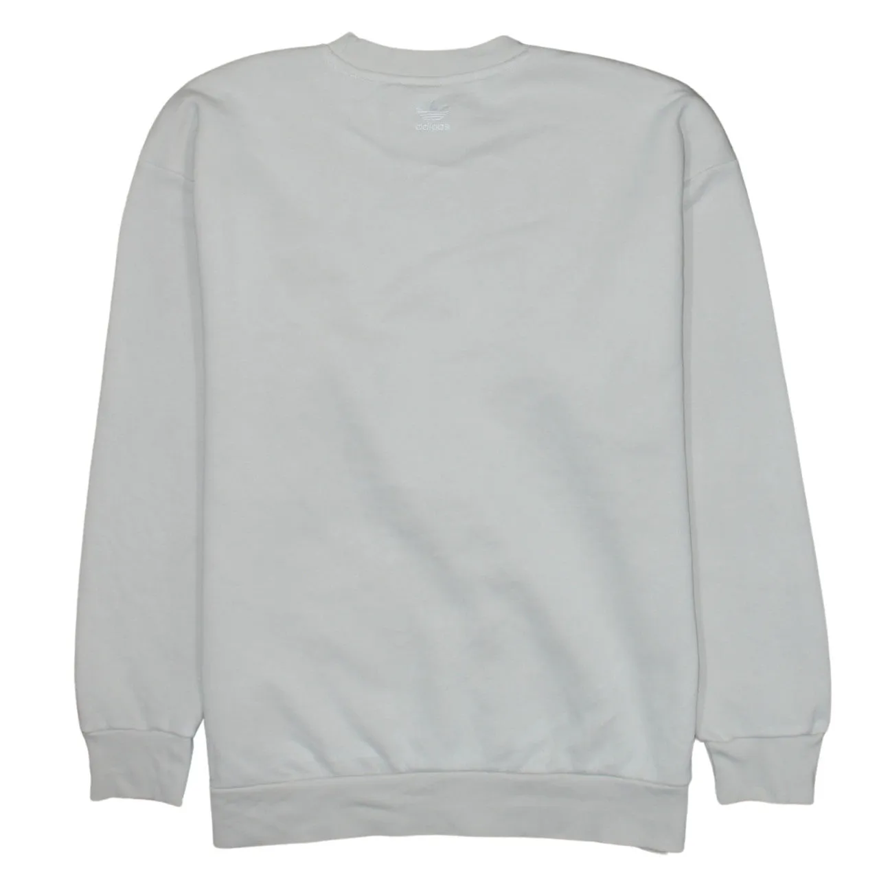 Adidas Cream Sweatshirt Women’s Large Embroidered Trefoil Logo Crewneck Pullover Fleece Top sold by Vintage Club product image thumbnail 2