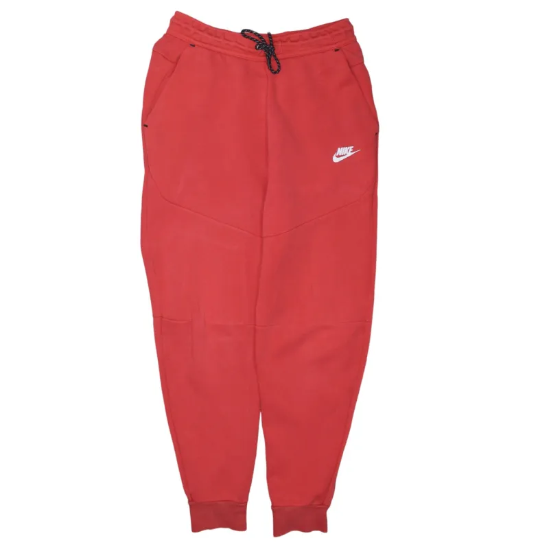 Nike Burgundy Red Joggers Men’s Small Printed Swoosh Logo Cuffed Sweatpants Loungewear made by Nike
