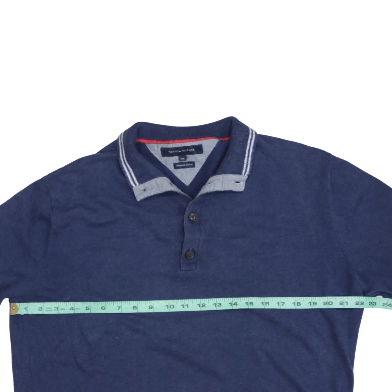 Tommy Hilfiger Navy Blue Long Sleeve Polo Shirt Women’s 2XL Contrast Collar Cotton Top sold by Vintage Club product image thumbnail 5