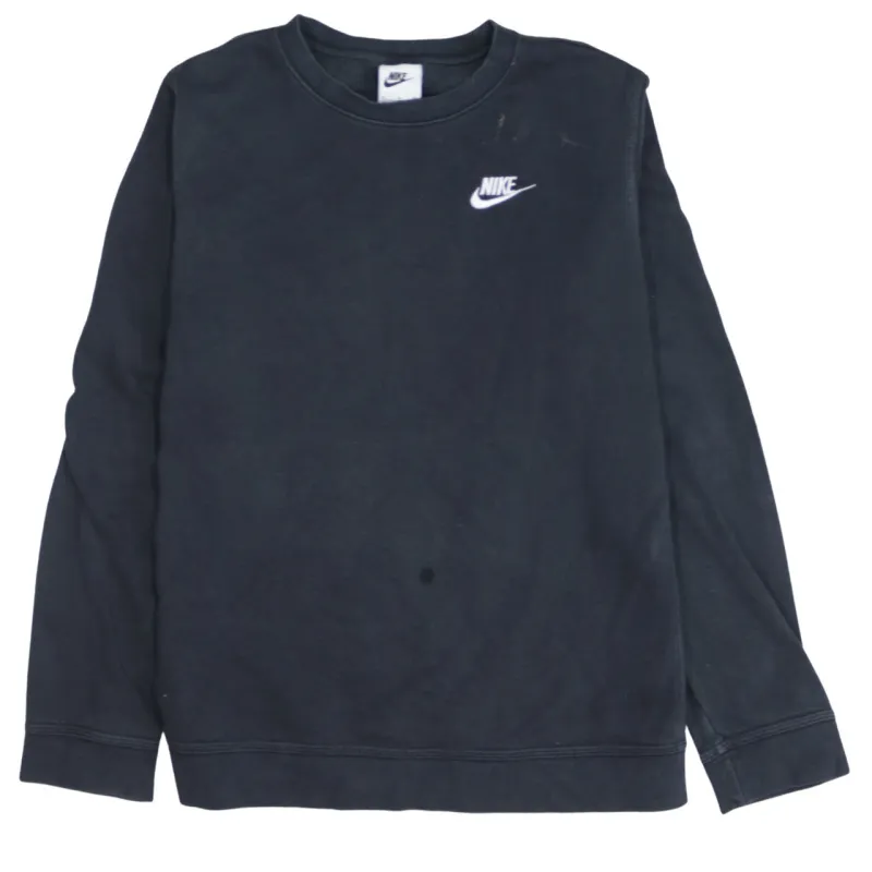 Nike Black Sweatshirt Women's XLarge Embroidered Swoosh Logo Crewneck Pullover Top made by Nike