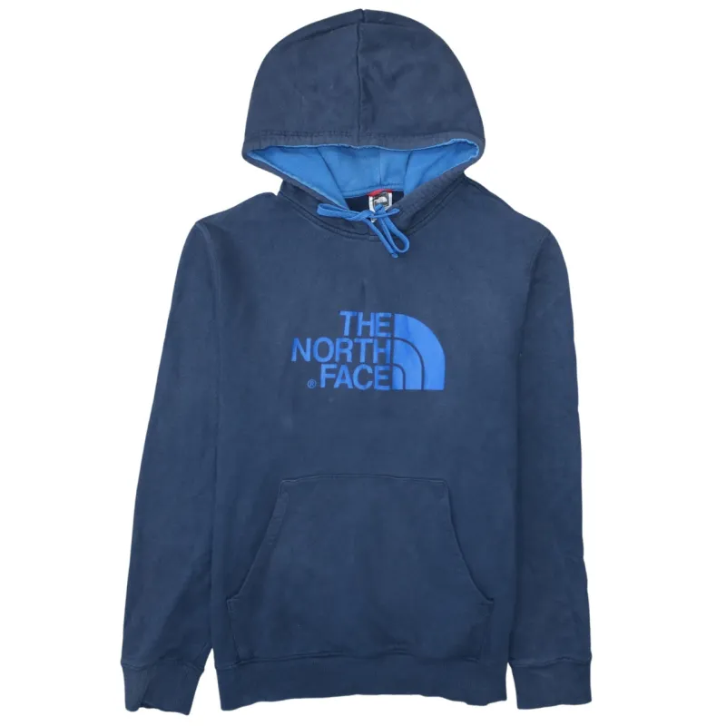 The North Face Navy Blue Hoodie Men's Large Printed Logo Front Pocket Pullover Sweatshirt sold by Vintage Club