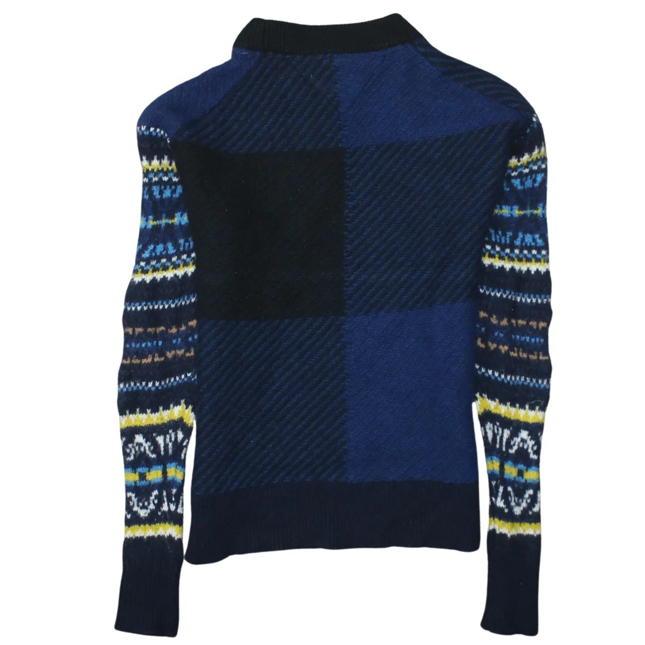 Tommy Hilfiger Navy Blue Jumper Women's Small Wool Blend Fair Isle Sleeves Knit Sweater sold by Vintage Club product image thumbnail 2