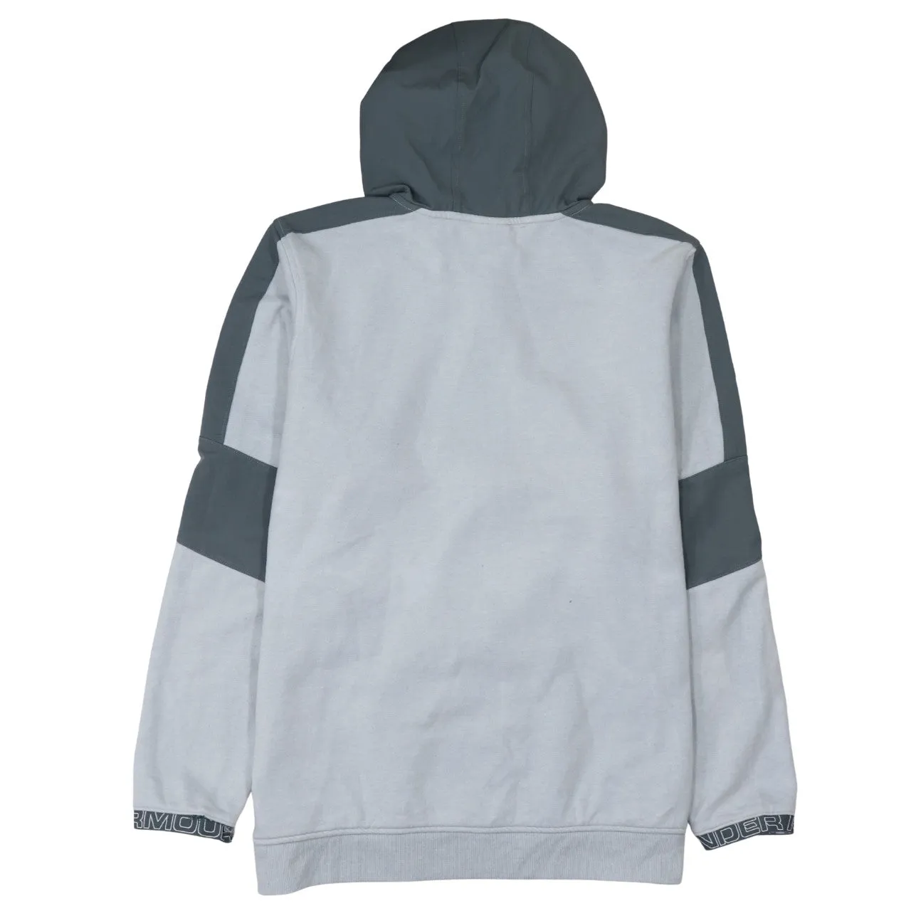 Under Armour Grey Full Zip Hoodie Men's XLarge Embroidered Logo Zip Pockets Colour Block Sweatshirt sold by Vintage Club product image thumbnail 2