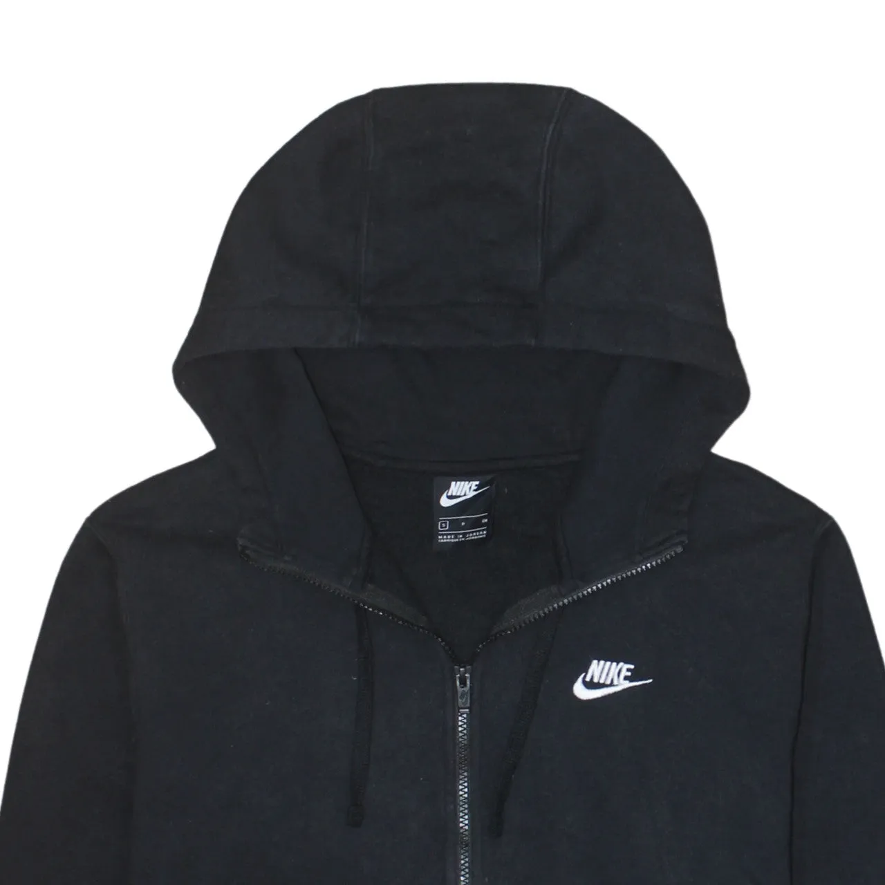 Nike Black Full Zip Hoodie Men's Small Embroidered Swoosh Split Pocket Fleece Sweatshirt sold by Vintage Club product image thumbnail 3