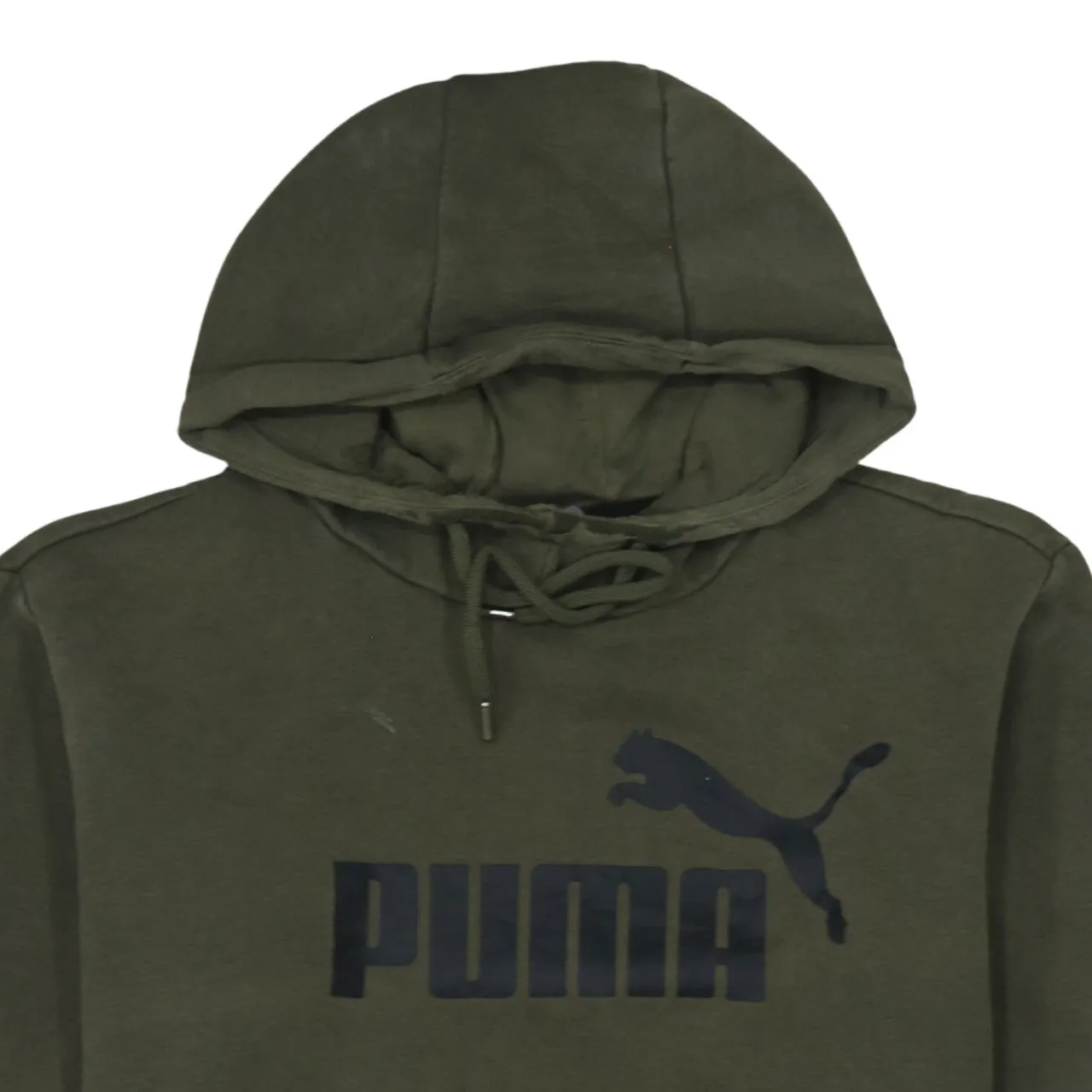 Puma Khaki Green Hoodie Men's Medium Printed Logo Front Pocket Pullover Sweatshirt sold by Vintage Club product image thumbnail 3