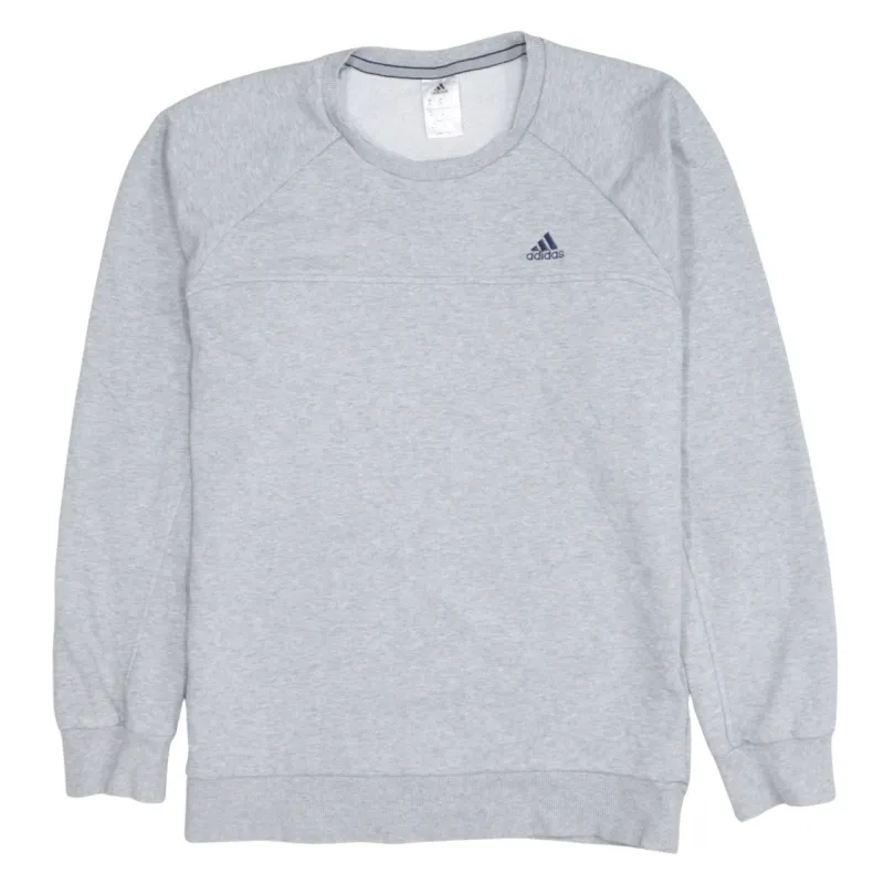 Adidas Light Grey Sweatshirt Men's Medium Embroidered Logo Climawarm Crewneck Pullover Top sold by Vintage Club