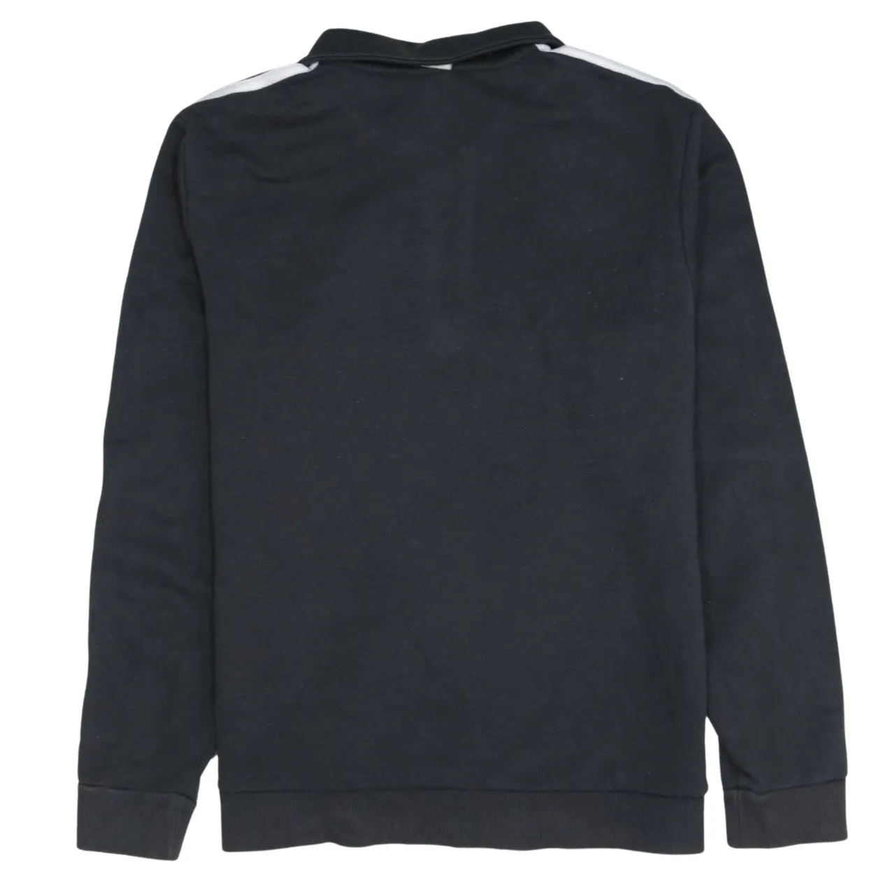 Adidas Black Quarter Zip Sweatshirt Women’s Medium Three Stripe Sleeves Embroidered Logo Pullover Fleece Top sold by Vintage Club product image thumbnail 2