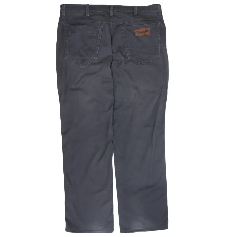 Wrangler Charcoal Black Trousers Men's 38 Straight Leg Five Pocket Denim Pants sold by Vintage Club