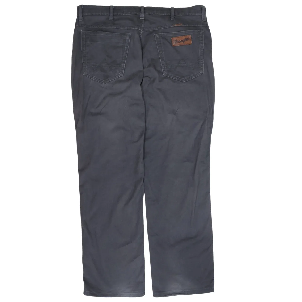 Wrangler Charcoal Black Trousers Men's 38 Straight Leg Five Pocket Denim Pants sold by Vintage Club