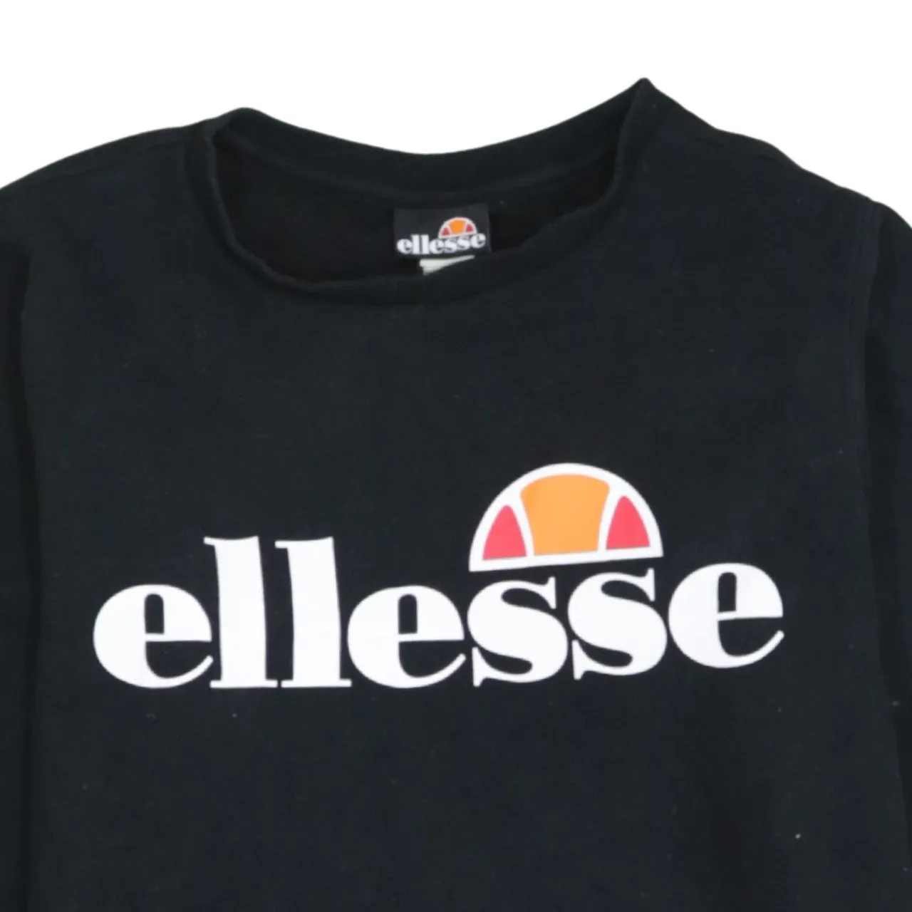 Ellesse Black Sweatshirt Women’s Small Printed Front Logo Crewneck Pullover Fleece Top sold by Vintage Club product image thumbnail 3