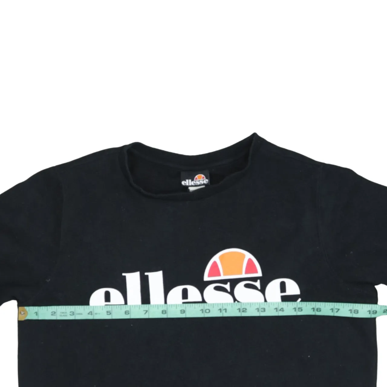 Ellesse Black Sweatshirt Women’s Small Printed Front Logo Crewneck Pullover Fleece Top sold by Vintage Club product image thumbnail 5