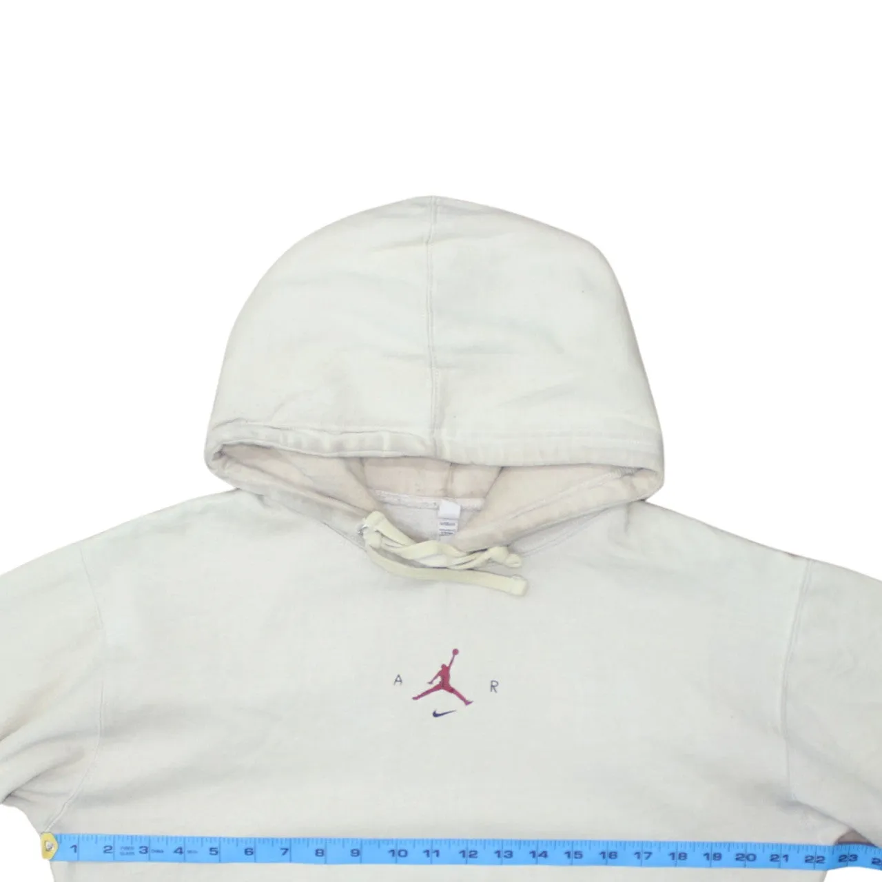Jordan Beige Cream Hoodie Men's Medium Embroidered Jumpman Logo Fleece Pullover Sweatshirt sold by Vintage Club product image thumbnail 5