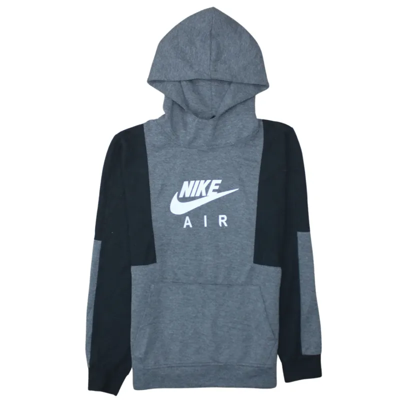 Nike Dark Grey Hoodie Women’s Large Printed Nike Air Logo Slogan Back Pullover Sweatshirt sold by Vintage Club