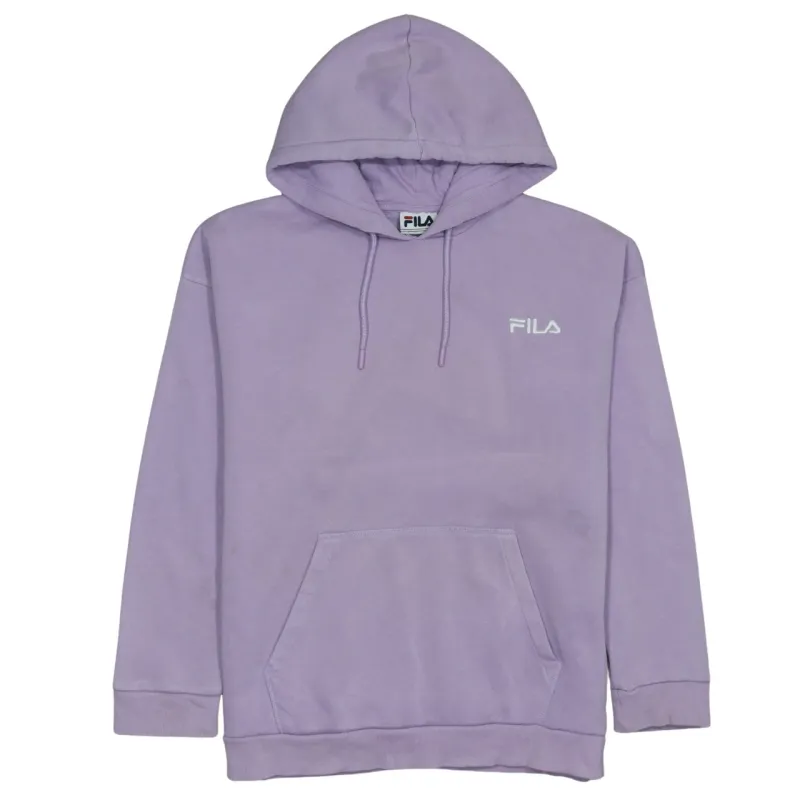 Fila Lilac Hoodie Women’s Small Embroidered Chest Logo Drawstring Hood Front Pocket Sweatshirt made by Fila