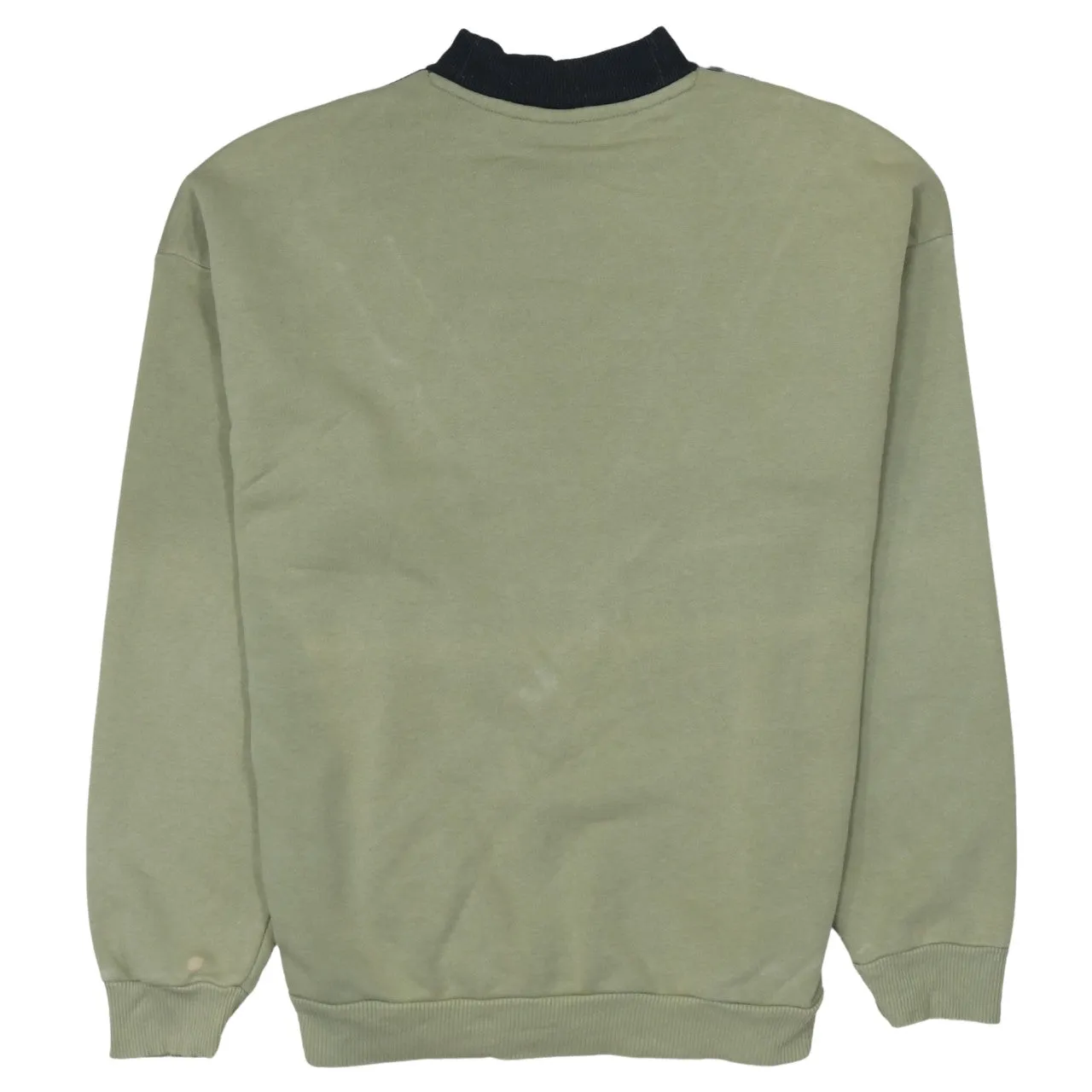 Adidas Khaki Green Sweatshirt Women’s Small Trefoil Printed Logo Colour Block Pullover Top sold by Vintage Club product image thumbnail 2