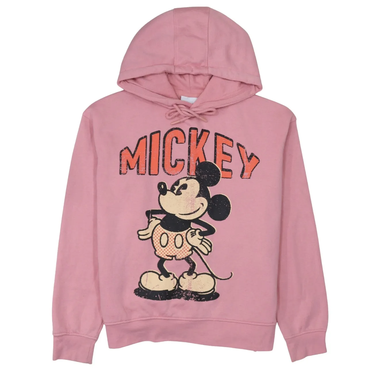 Disney Pink Hoodie Women’s Small Printed Mickey Graphic Pullover Hooded Sweatshirt sold by Vintage Club