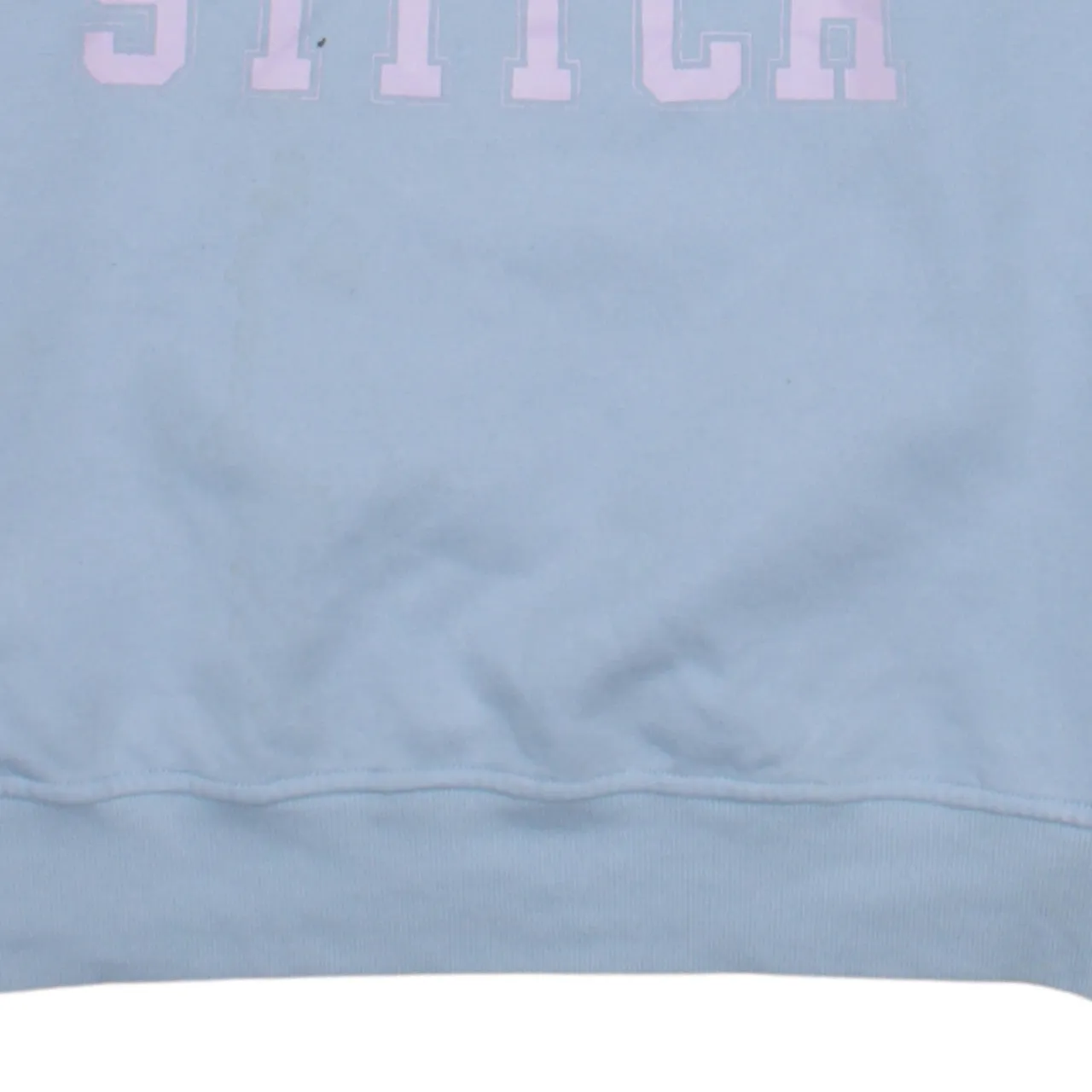 Disney Light Blue Sweatshirt Women's Medium Stitch Printed Graphic Crewneck Pullover Top sold by Vintage Club product image thumbnail 4