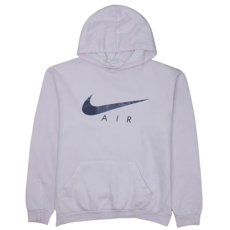 Nike Light Pink Hoodie Women's Large Printed Air Logo Front Pouch Pullover Sweatshirt sold by Vintage Club