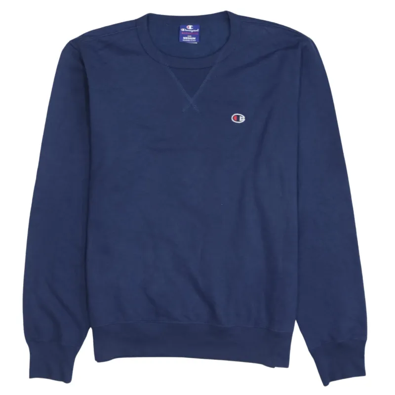 Champion Navy Blue Sweatshirt Women’s Medium Embroidered C Logo Crewneck Pullover Jumper sold by Vintage Club
