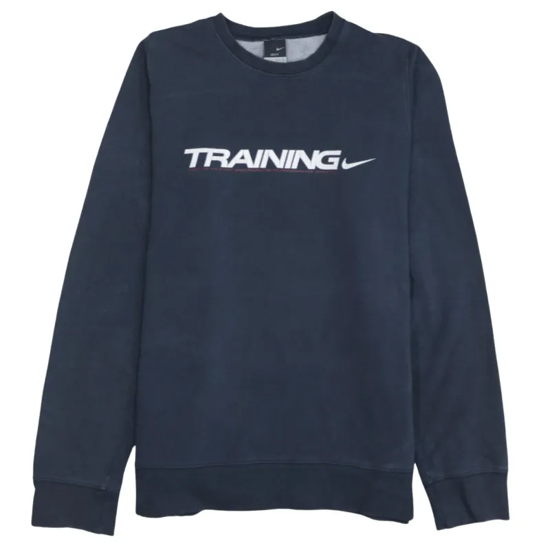 Nike Navy Blue Sweatshirt Women's XLarge Printed Training Logo Crewneck Pullover Top made by Nike