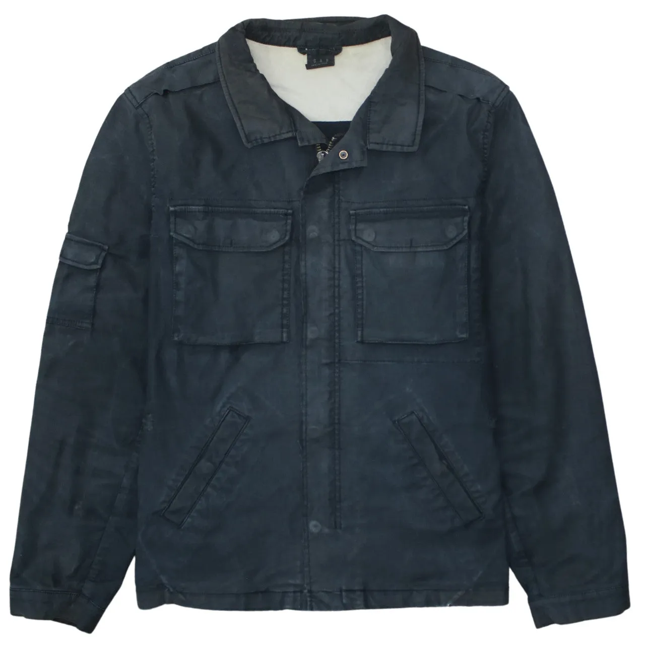 Gap Black Jacket Women’s Large Utility Pockets Button Front Casual Outerwear sold by Vintage Club