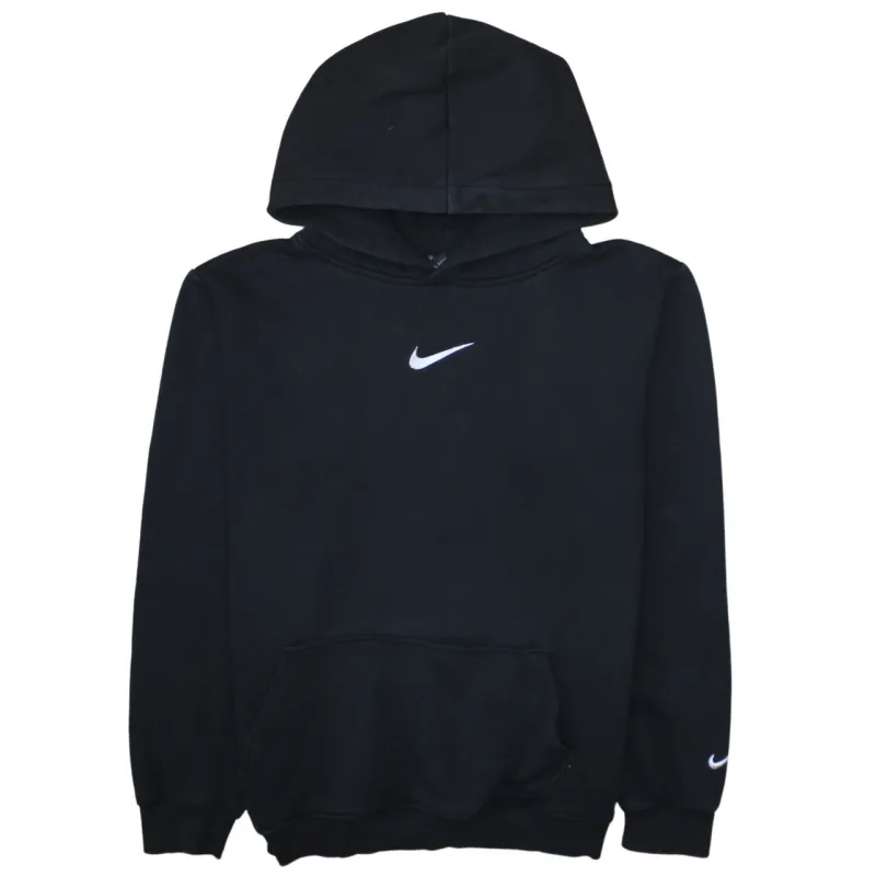 Nike Black Hoodie Women’s XXLarge Embroidered Swoosh Logo Front Pocket Fleece Pullover Sweatshirt sold by Vintage Club