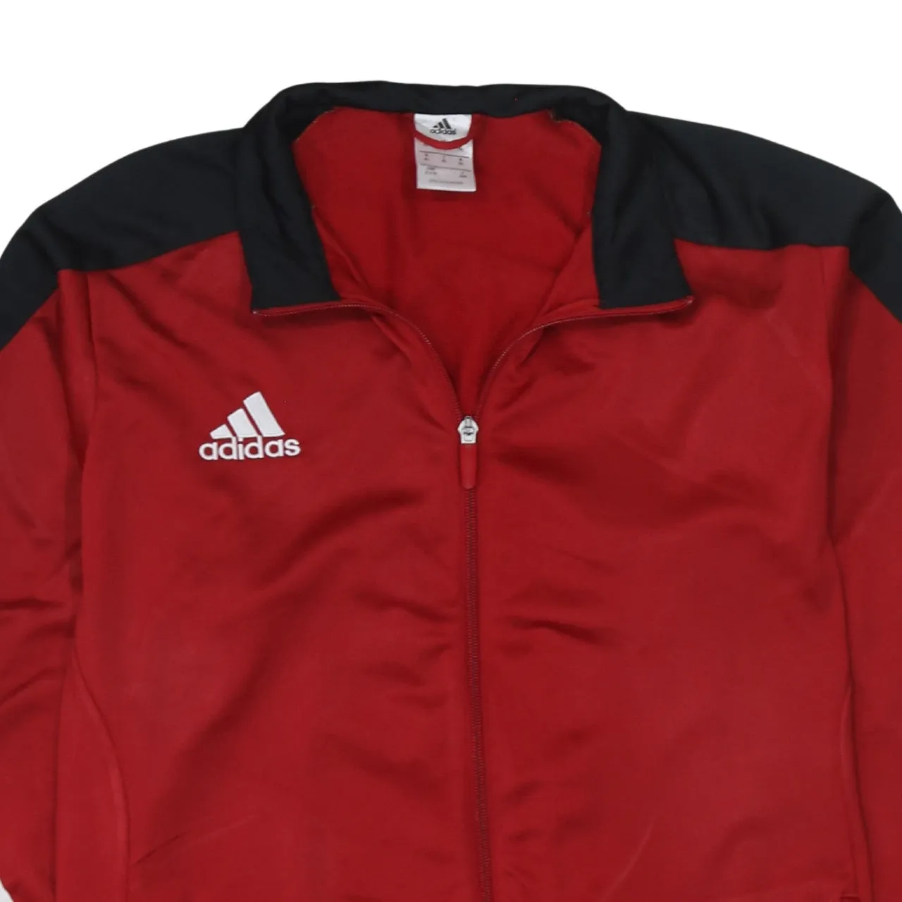 Adidas Red Black Track Jacket Women's XLarge Embroidered Logo White Three Stripe Zip Top sold by Vintage Club product image thumbnail 3