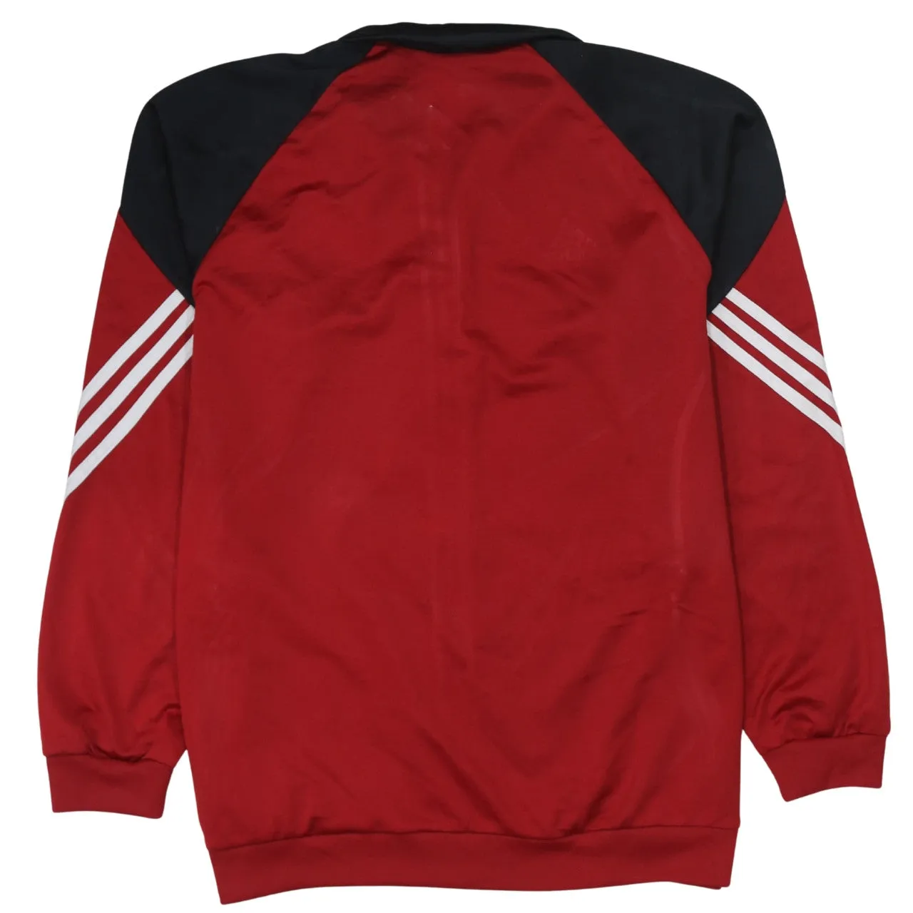 Adidas Red Black Track Jacket Women's XLarge Embroidered Logo White Three Stripe Zip Top sold by Vintage Club product image thumbnail 2