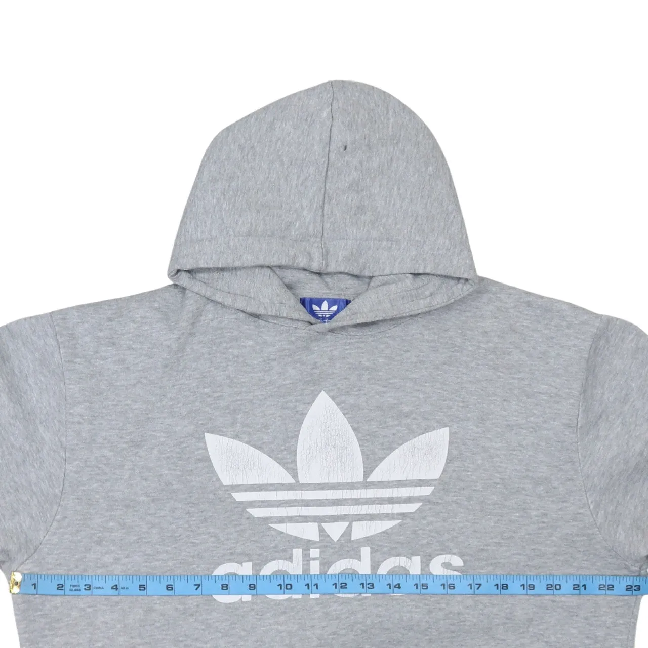 Adidas Grey Hoodie Women’s XLarge Printed Trefoil Logo Front Pocket Pullover Sweatshirt sold by Vintage Club product image thumbnail 5