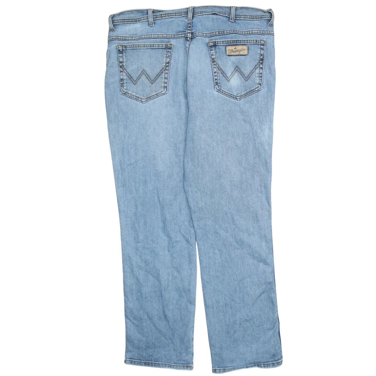 Wrangler Light Blue Jeans Men's 42 Classic Five Pocket Straight Leg Denim Pants sold by Vintage Club