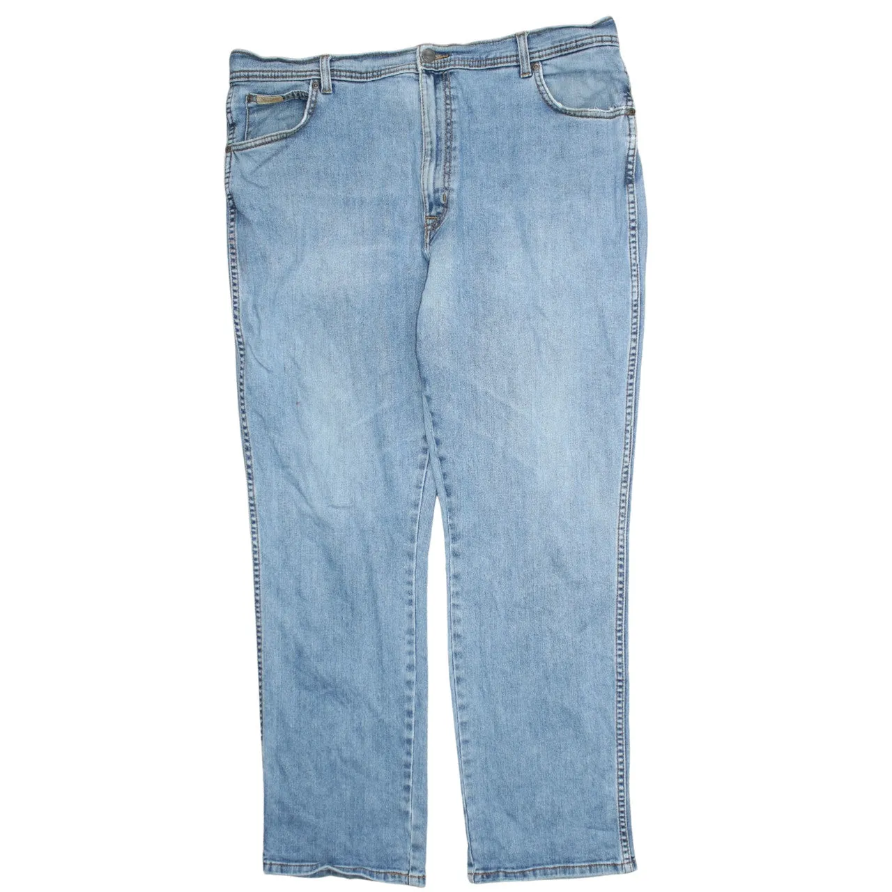 Wrangler Light Blue Jeans Men's 42 Classic Five Pocket Straight Leg Denim Pants sold by Vintage Club product image thumbnail 2