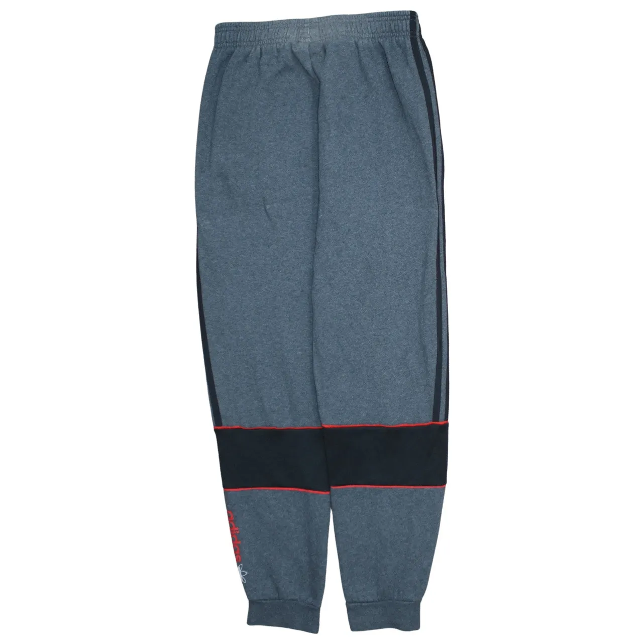 Adidas Dark Grey Joggers Women’s Large Trefoil Logo Three Stripe Panel Sweatpants sold by Vintage Club product image thumbnail 2