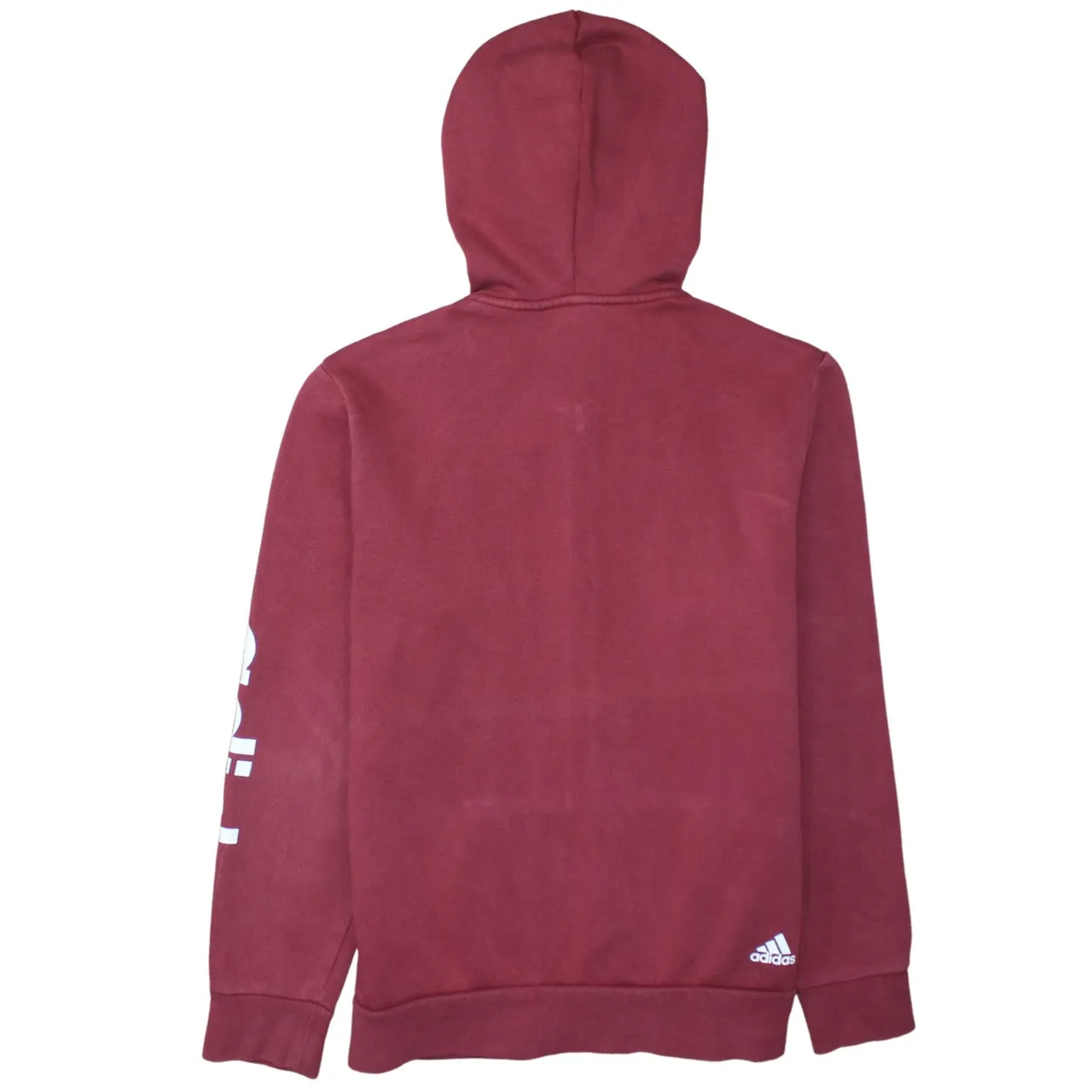 Adidas Burgundy Red Hoodie Women’s XLarge Full Zip Printed Sleeve Logo Casual Sweatshirt sold by Vintage Club product image thumbnail 2