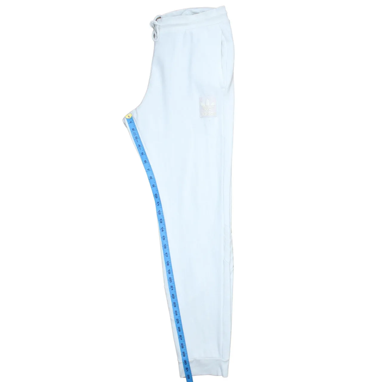 Adidas White Joggers Men’s Large Embroidered Trefoil Logo Cuffed Hem Drawstring Sweatpants sold by Vintage Club product image thumbnail 5