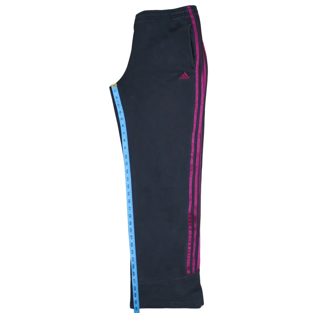 Adidas Black Track Pants Women’s 34 Pink Three Stripe Logo Elastic Waist Trousers sold by Vintage Club product image thumbnail 5