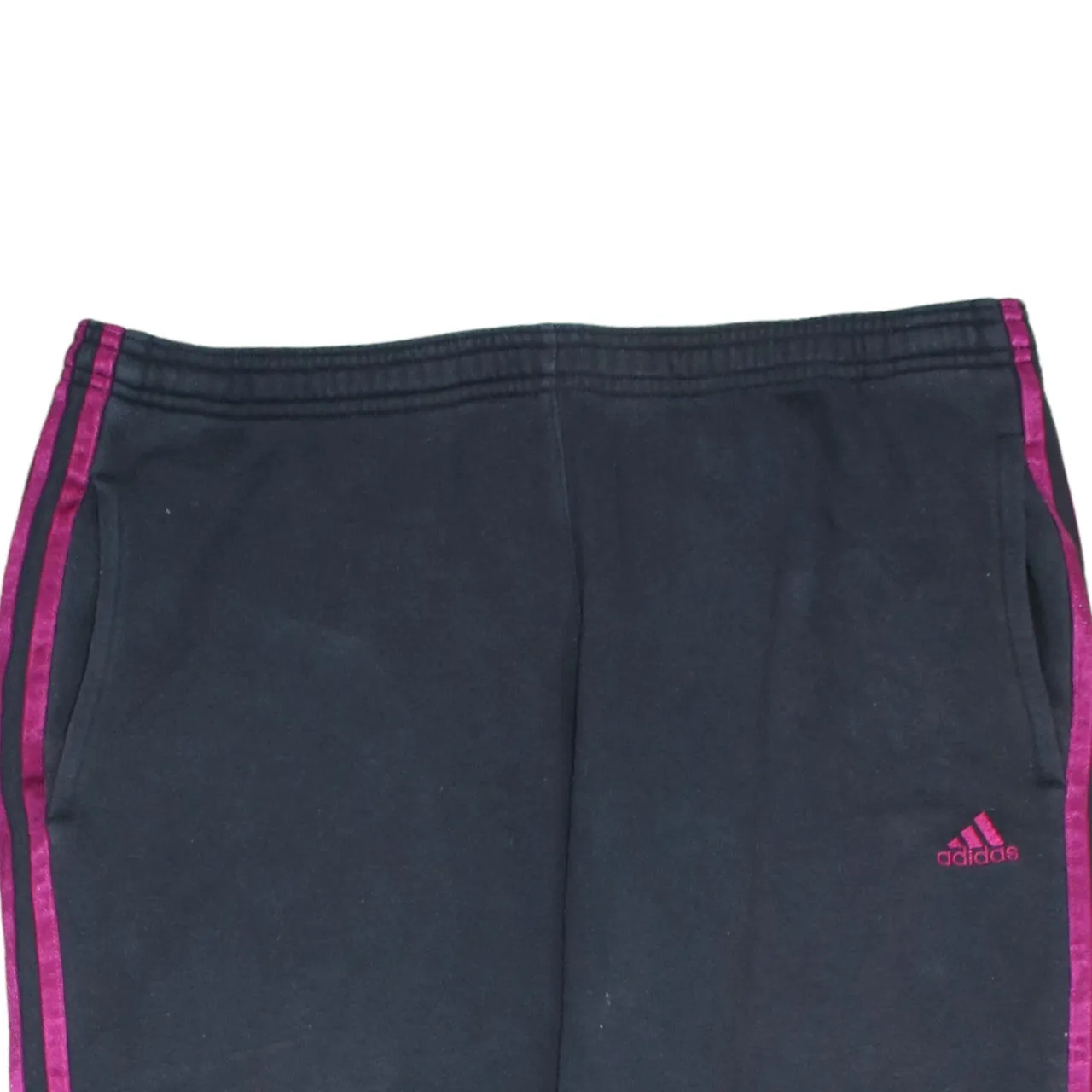 Adidas Black Track Pants Women’s 34 Pink Three Stripe Logo Elastic Waist Trousers sold by Vintage Club product image thumbnail 3
