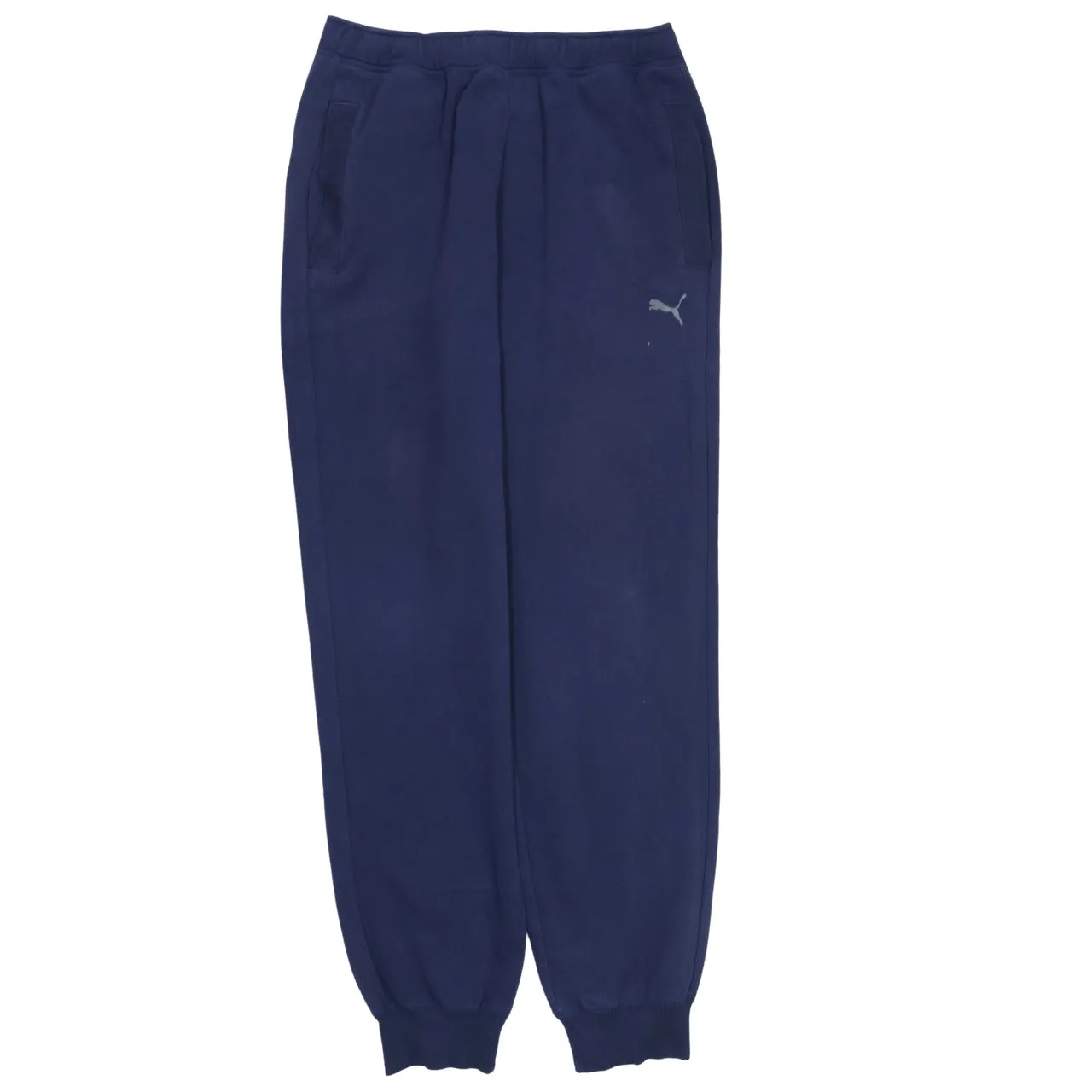 Puma Navy Blue Joggers Men’s Medium Embroidered Logo Elasticated Waist Cuffed Sweatpants sold by Vintage Club