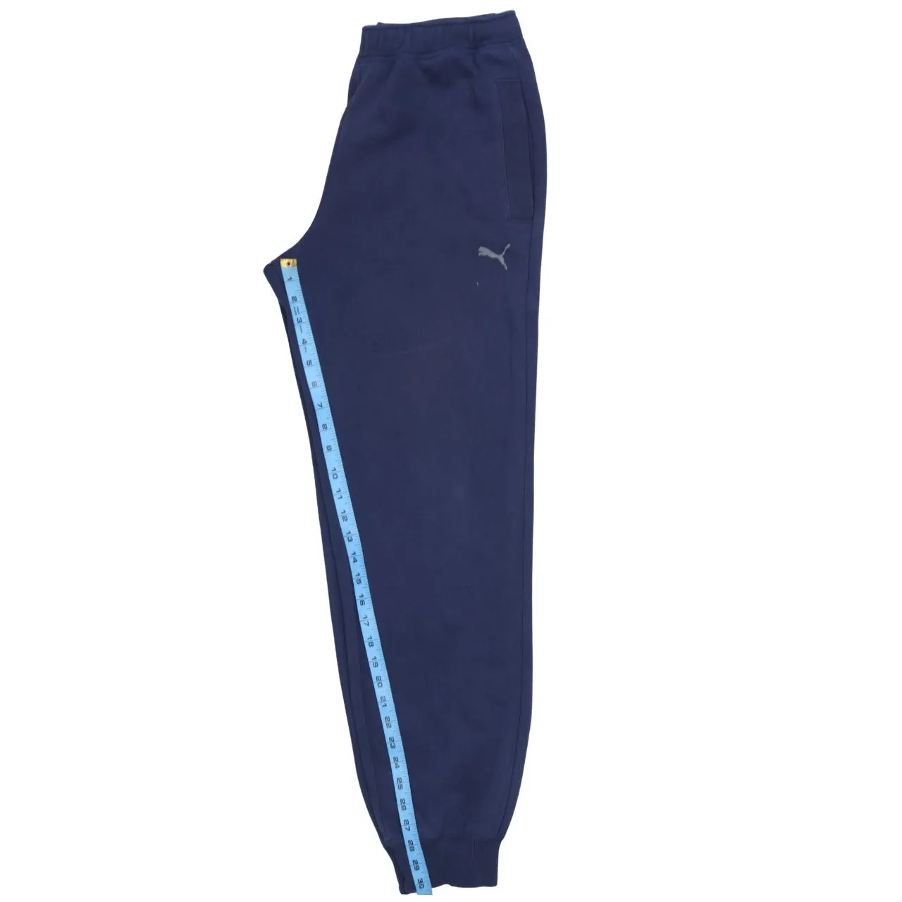 Puma Navy Blue Joggers Men’s Medium Embroidered Logo Elasticated Waist Cuffed Sweatpants sold by Vintage Club product image thumbnail 5