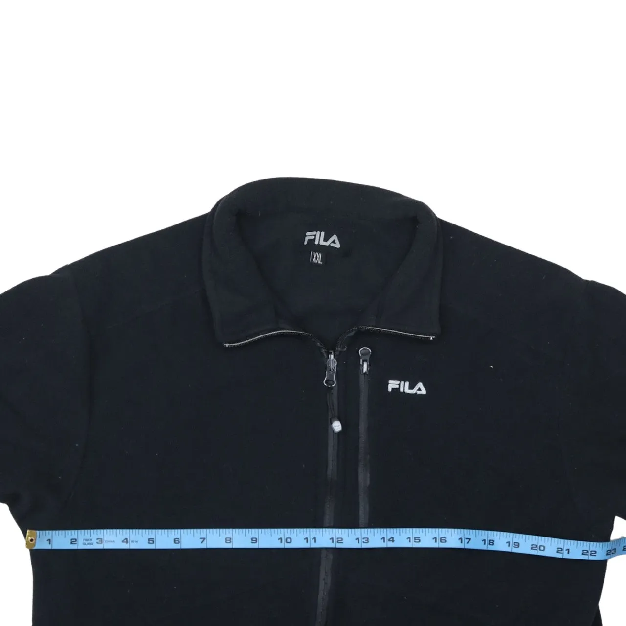 Fila Black Full Zip Fleece Jacket Women's XXL Embroidered Logo Chest Zip Pocket Outerwear sold by Vintage Club product image thumbnail 5