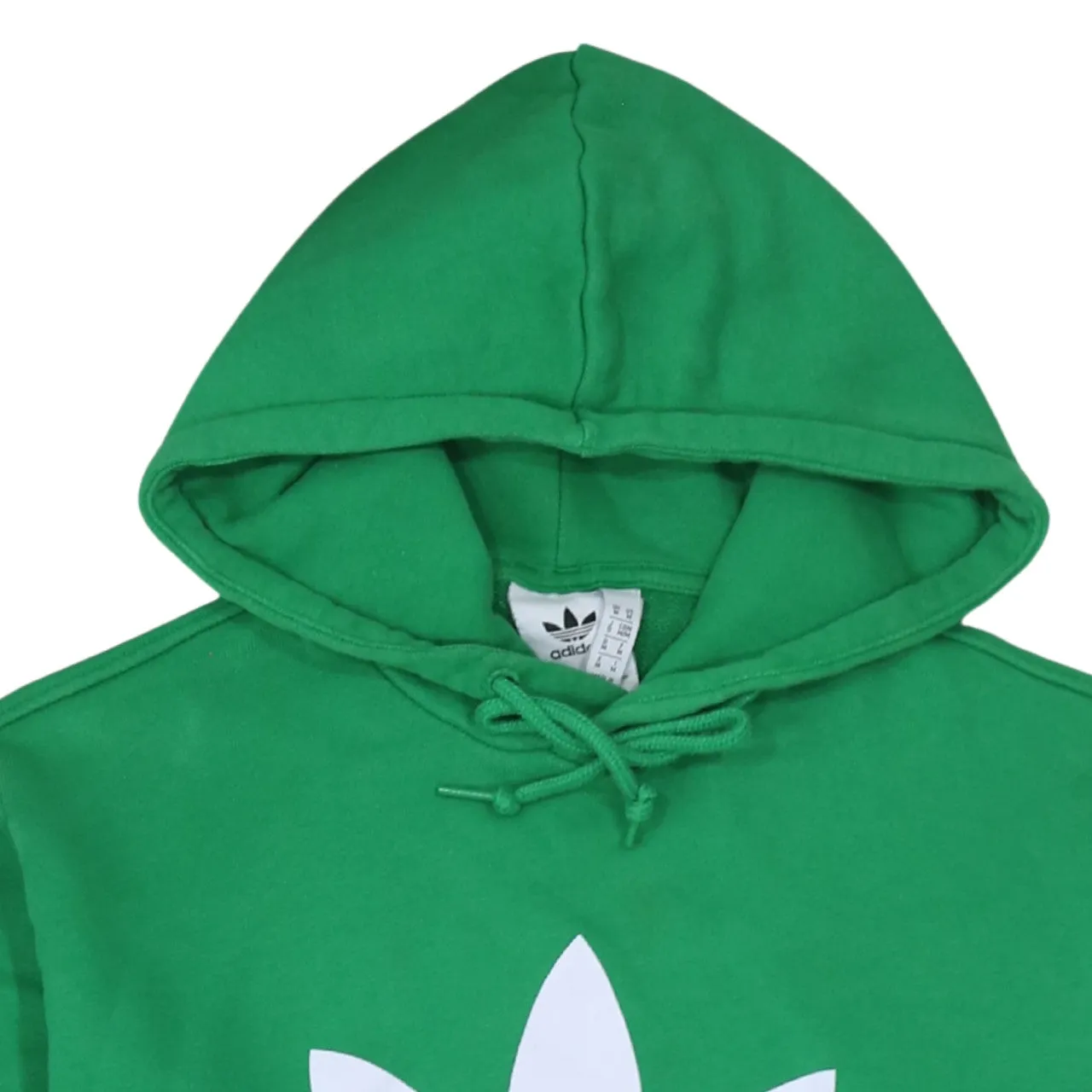 Adidas Green Hoodie Women’s Medium Trefoil Printed Logo Front Pocket Pullover Sweatshirt sold by Vintage Club product image thumbnail 3