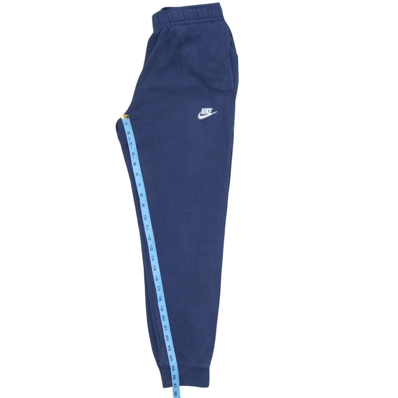 Nike Navy Blue Joggers Men's Small Embroidered Swoosh Elastic Waist Cuffed Sweatpants sold by Vintage Club product image thumbnail 5