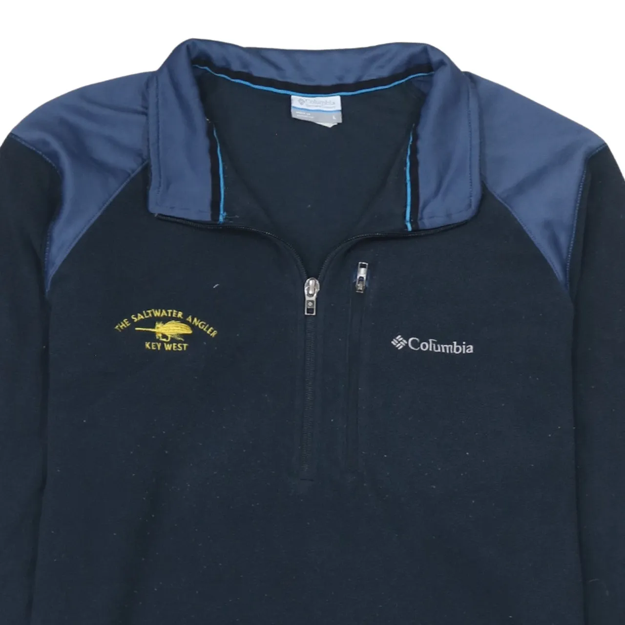 Columbia Navy Blue Fleece Jumper Women’s Large Quarter Zip Embroidered Logos Pullover Top sold by Vintage Club product image thumbnail 3