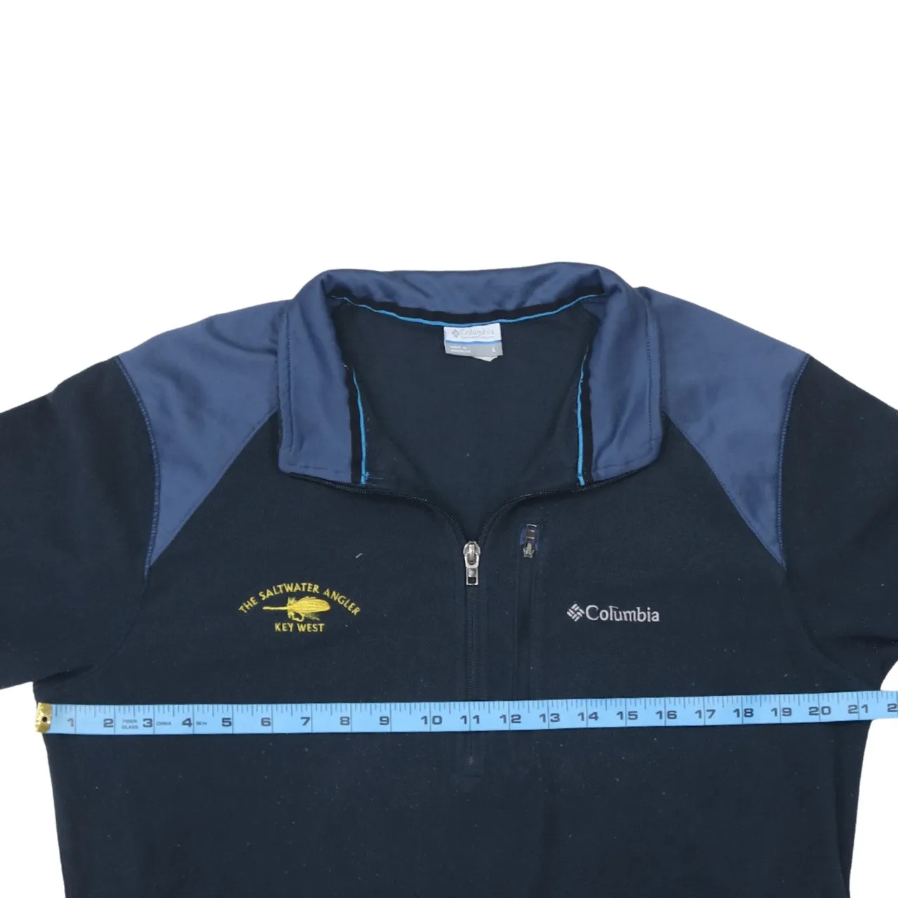 Columbia Navy Blue Fleece Jumper Women’s Large Quarter Zip Embroidered Logos Pullover Top sold by Vintage Club product image thumbnail 5
